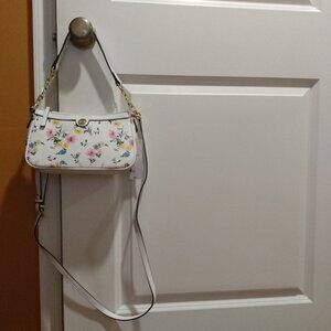 Liz Claiborne White Purse with Pink, Blue, and Yellow Florals
